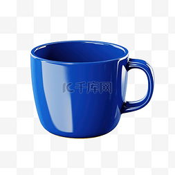 蓝色交杯酒插画图片_大蓝色咖啡杯