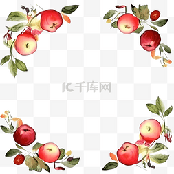 相框多照片图片_苹果水果边框图案框架