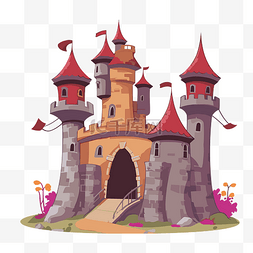 免费城堡剪贴画可爱的卡通城堡与