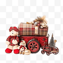 传统圣诞装饰与老式圣诞玩具