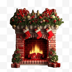 圣诞节烟囱 3d 插图