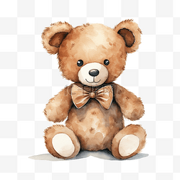 水彩可爱的泰迪熊