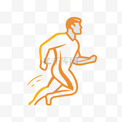 跑步剪影彩色图片_灰色背景下跑步的人剪影 向量