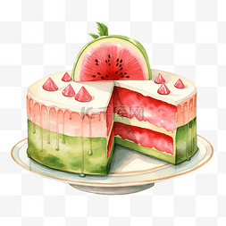 蛋糕手繪图片_水彩蛋糕瓜剪贴画