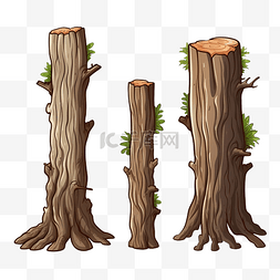 树干插画图片_爬行的树干插画