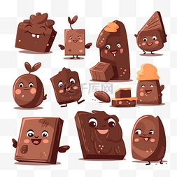 巧克力剪贴画图片_巧克力剪贴画巧克力棒卡通人物集