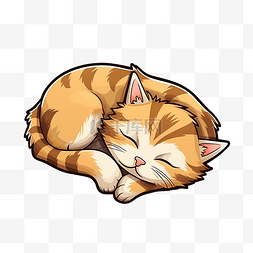睡觉的搞笑猫贴纸