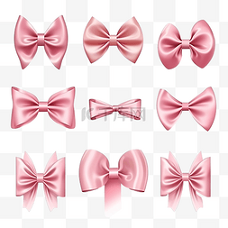 粉红色蝴蝶结或丝带装饰蝴蝶结 3d