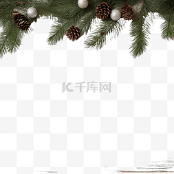 白色木板上装饰的圣诞枞树