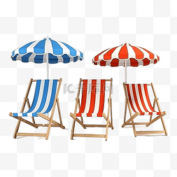 棕色躺椅图片_3d 沙滩椅设置隔离 3d 渲染插图