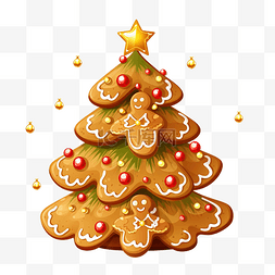 生姜姜卡通图片_可爱的卡通圣诞姜面包树