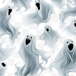 无缝图案壁纸与可怕的可怕的鬼魂