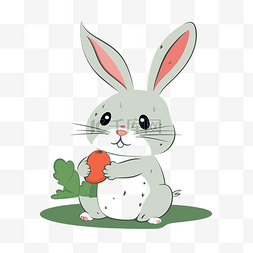 简单的兔子剪贴画 小兔子与胡萝