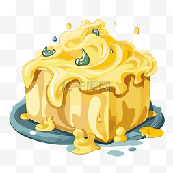 黄油插画图片_黄油剪贴画柠檬蛋糕卡通插画矢量