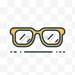 橙色眼镜图片_轻型框架中的线条图形橙色眼镜 
