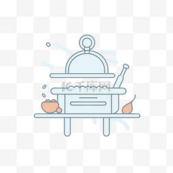 餐饮icon图片_桌上开胃菜的线条绘制插图 向量