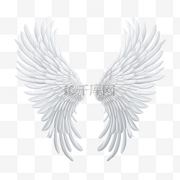 天使的翅膀白色图片_天使的翅膀隔离ai生成