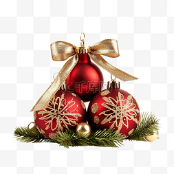 与球和响铃的圣诞装饰