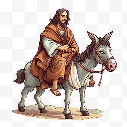 耶稣骑在驴上 向量