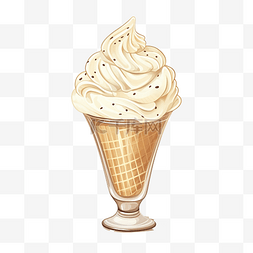 香草冰淇淋插画