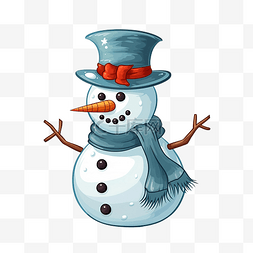 球球帽子图片_雪人插画雪盲圣诞节元素
