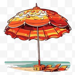 海浪雨伞图片_沙滩伞 向量
