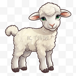 四月一图片_贴纸可爱动物羊