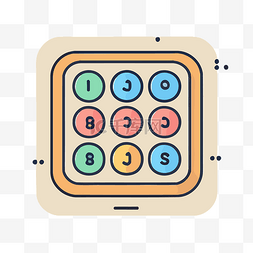 高清游戏图片_键盘的彩色图标，带有显示数字的