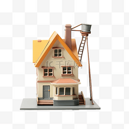 装修展位图片_展位上的房屋模型工作对象设备