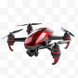 无人机插图图片_red Drone 3d 插图
