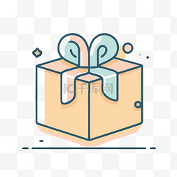 打开的礼物矢量图片_带丝带的礼品盒插图 向量