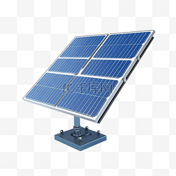 太阳能电池板和太阳的 3d 插图