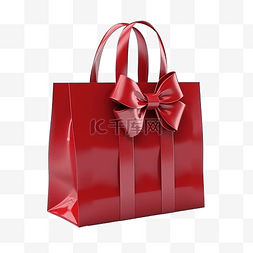 圣诞节购物袋图片_3d 渲染圣诞购物袋插图