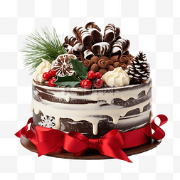 传统意大利圣诞蛋糕，配有巧克力