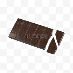 白色立体矩形图片_巧克力破碎黑色写实巧克力