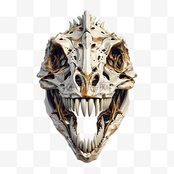 骨骼恐龙图片_使用生成人工智能创建的恐龙头骨