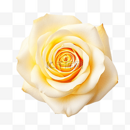 白色淡黄色玫瑰顶视图