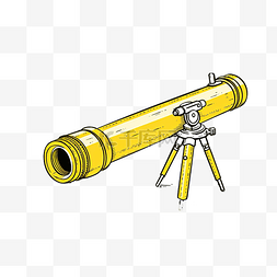 天文望远镜免费图片_黄色望远镜粉笔线条艺术