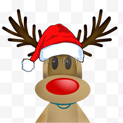 圣诞快乐帽图片_驯鹿红鼻子鲁道夫圣诞节新年圣诞