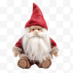 圣诞侏儒图片_戴着红帽子长着白胡子的侏儒庆祝