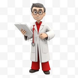 罗医生名片图片_3d 孤立的医生穿着红色长袍