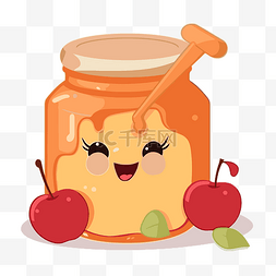 苹果酱剪贴画卡通人物形象的一罐