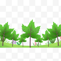 树叶植物森林图片_树木风景卡通