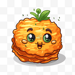 冬瓜图片_latke剪贴画可爱的卡通橙色煎饼人