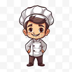 厨师厨师卡通风格插画
