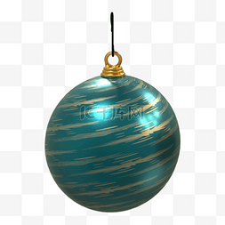 圣诞节装饰球3d蓝色图案