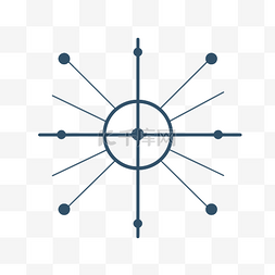 连接到指南针和点的圆圈 向量