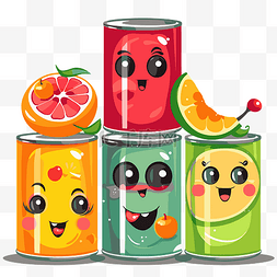 罐头剪贴画卡通水果在果汁罐头与