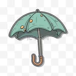 伞设计元素图片_卡通风格带孔雨天雨伞剪贴画 向