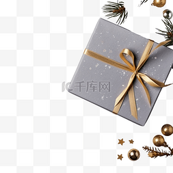 丝袜盒子图片_装有圣诞礼物和灰色节日各种属性